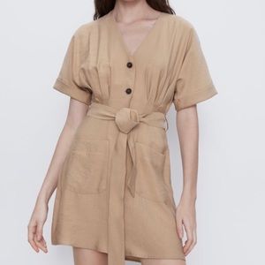 Zara utility button down dress